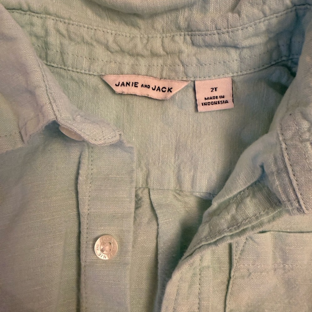 Janie and Jack Pale Mint Green Button-Down Shirt
